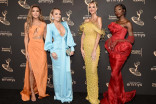 Chelsea Lazkani, Chrishell Stause, Emma Hernan and Mary Fitzgerald of Selling Sunset backstage at the 2022 Creative Arts Emmy Awards.