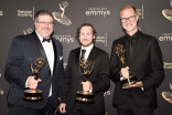 The team from Adele: One Night Only backstage at the 2022 Creative Arts Emmy Awards.