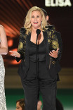 Allana Harkin of Full Frontal With Samantha Bee Presents: Once Upon A Time In Late Night accepts the award for Outstanding Short Form Nonfiction or Reality Series at the 2022 Creative Arts Emmy Awards.