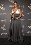 Mia Neal of Annie Live! backstage at the 2022 Creative Arts Emmy Awards.