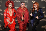 The team from We&#039;re Here backstage at the 2022 Creative Arts Emmy Awards.