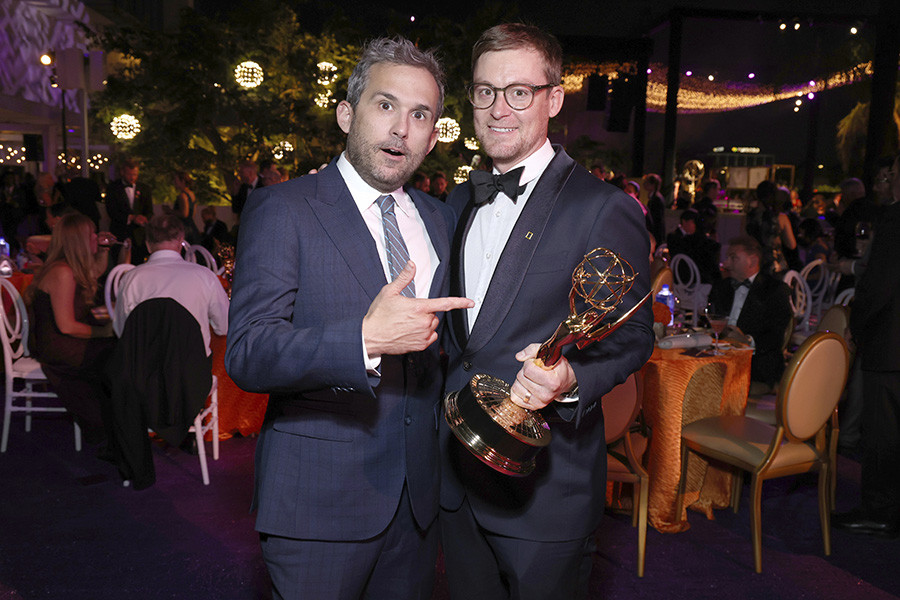 Joe Litzinger and Michael Cheeseman at the 2022 Creative Arts Emmy Awards Governors Gala.