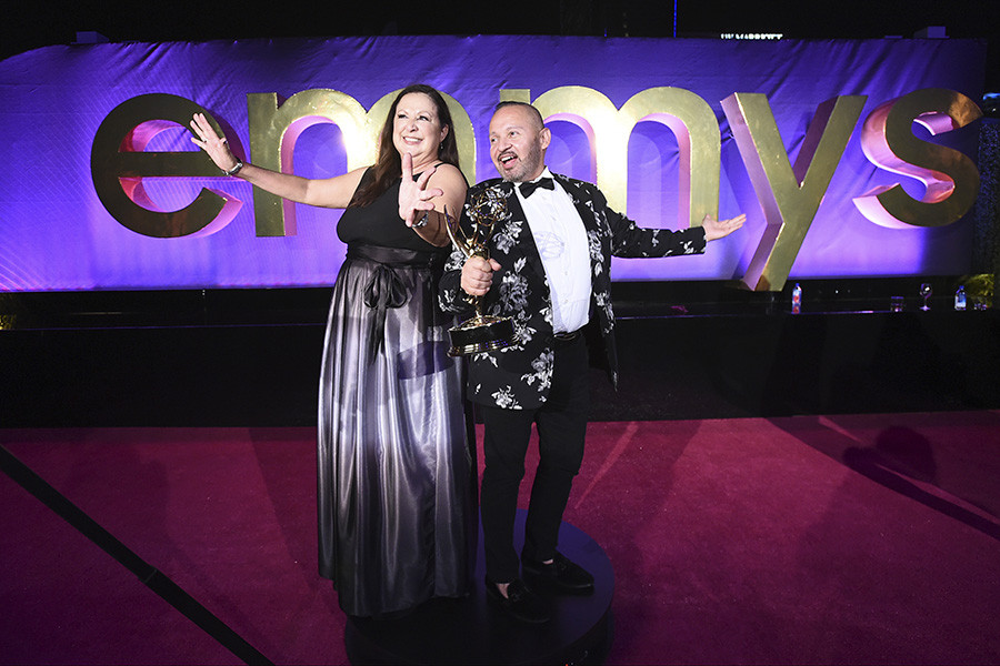 Yolanda Montellano and Eric Vargas at the 2022 Creative Arts Emmy Awards Governors Gala.