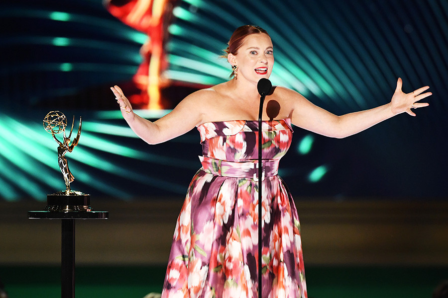 Rachel Bloom onstage at the 2022 Creative Arts Emmy Awards.