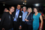 Joel Catalan, Neil deGrasse Tyson, Christopher Harvengt, Vanus Harvengt and Anna Catalan at the Documentary Programming and Reality Programming nominee reception in North Hollywood, California.