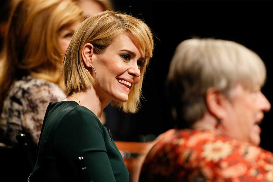 Sarah Paulson and Kathy Bates onstage at An Evening with the women of American Horror Story.