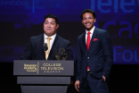 Danyel De Villiers and Derryl Barnes of University of Miami, winners of the sports award for &quot;SportsDesk&quot;