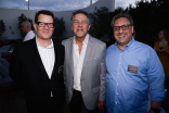 Television Academy governor Eric Anderson with Jon Teschner and Frank Scherma at the Motion and Title Design nominee reception September 11, 2015 in Los Angeles, California.