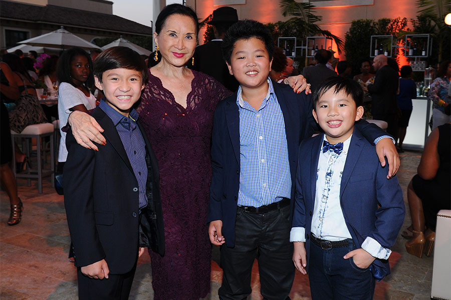 Forrest Wheeler, Lucille Soong, Hudson Yang, and Albert Tsai at the 2015 Dynamic &amp; Diverse Emmy Celebration, August 27, 2015 in Beverly Hills, California.