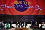 Panelists onstage at "But the Characters Live On!" in the Wolf Theatre at the Saban Media Center in North Hollywood, California, March 2, 2017. 