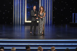 Derek Hough and Carrie Anna Inaba on stage at the 2019 Creative Arts Emmys.