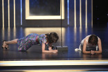 Julie Cohen and Betsy West plank on stage at the 2019 Creative Arts Emmys.