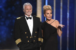 Captain Lee Rosbach and Kate Chastain on stage at the 2019 Creative Arts Emmys.
