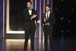 Madigan Stehly and Ben Green accept their award at the 2019 Creative Arts Emmys.