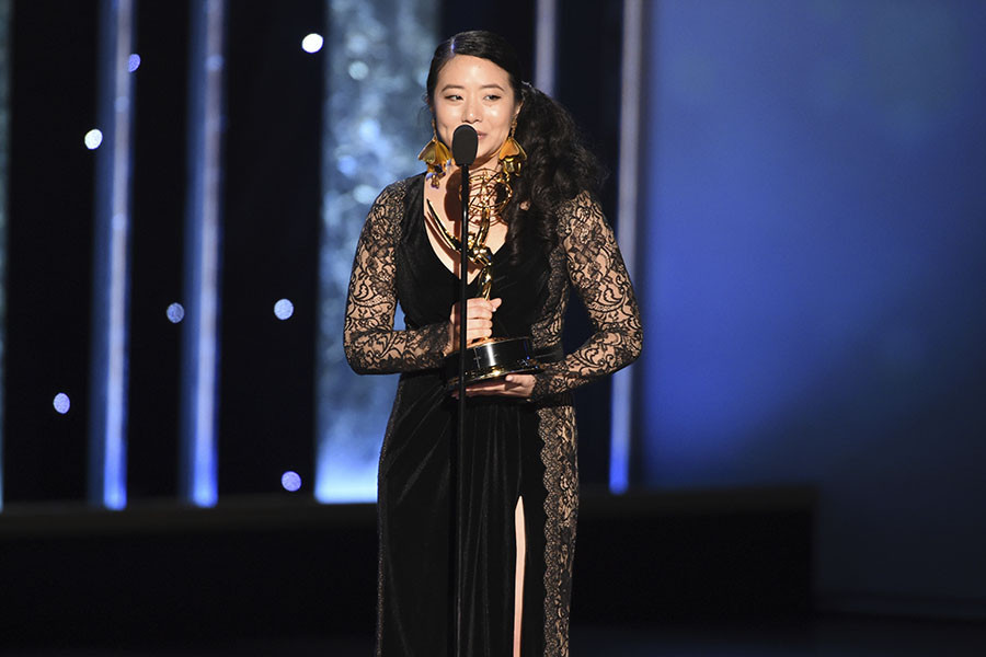 Jasmin Lai accepts her award at the 2019 Creative Arts Emmys.