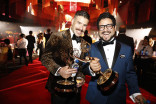 Ryan Taylor and Carlos Gamarra pose with their awards at the 2019 Creative Arts Ball.