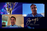 Rob Riggle presents the award for Outstanding Writing For A Nonfiction Program to Mark Lewis for Don&#039;t F**k With Cats: Hunting An Internet Killer at Night One of the Creative Arts Emmys.