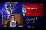 Gina Carano presents the award for Outstanding Picture Editing For A Nonfiction Program to the team from Apollo 11 at Night One of the Creative Arts Emmys.