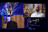 Jeremy Pope presents the awards for Outstanding Picture Editing For Variety Programming to Ryan Barger for Last Week Tonight With John Oliver on Night Two of the Creative Arts Emmys.