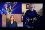 Sofia Hublitz presents the award for Outstanding Technical Direction, Camerawork, Video Control For A Special to Eric Becker for Live In Front Of A Studio Audience: All In The Family And Good Times at Night Two of the 2020 Creative Arts Emmys.