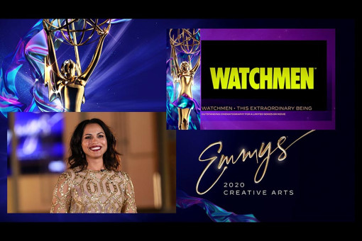 Monica Raymund presents the Emmy for Outstanding Cinematography For A Limited Series Or Movie to Watchmen during Night Three of the 2020 Creative Arts Emmy Awards.