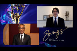 Giancarlo Esposito presents the Emmy for Outstanding Single-Camera Picture Editing For A Limited Series Or Movie to Henk Van Eeghen for Watchmen at Night Three of the Creative Arts Emmys. 