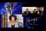 Wanda Sykes presents the Emmy for Outstanding Short Form Animated Program to Bob Peterson and Mark Nielsen for Forky Asks A Question: What Is Love? at Night Four for the Creative Arts Emmys. 