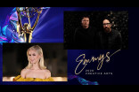 Erin Moriarty presents the award for Outstanding Music Composition For A Limited Series, Movie Or Special to Atticus Ross and Trent Reznor for Watchmen on Night Four of the Creative Arts Emmys.