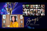 Cheryl Burke presents the award for Outstanding Innovation in Interactive Programming to the team of The Line during Night Four of the Creative Arts Emmys.