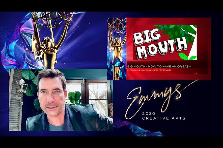Dylan McDermott presents the award for Outstanding Character Voice-Over Performance to Maya Rudolph of Big Mouth during Night Four of the Creative Arts Emmys. 