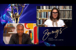 Leslie Odom Jr. presents the award for Outstanding Casting For A Drama Series to Avy Kaufman of Succession during Night Four of the Creative Arts Emmys. 