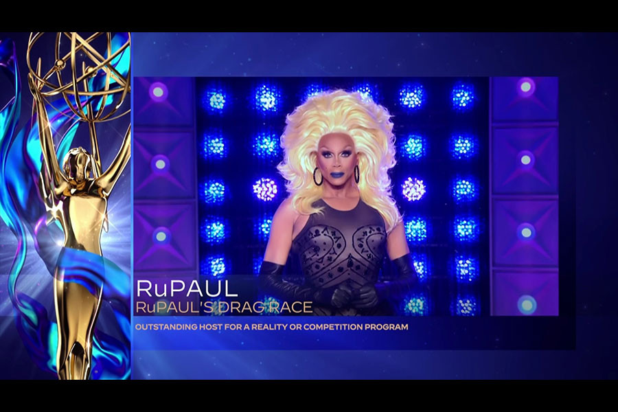 RuPaul accepts the Emmy for Outstanding Host For A Reality Or Competition Program for RuPaul&#039;s Drag Race on Night Five of the Creative Arts Emmys. 