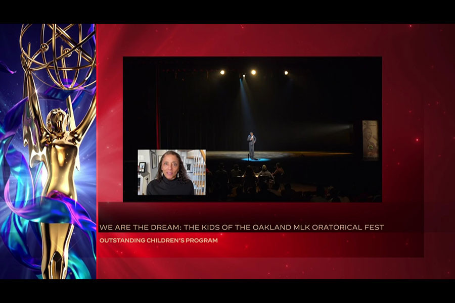 Julie Anderson accepts the award for Outstanding Children&#039;s Program for We Are The Dream: The Kids Of The Oakland MLK Oratorical Fest on Night Five of the Creative Arts Emmys.