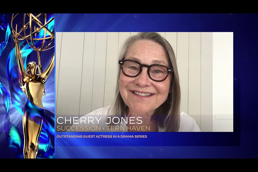 Cherry Jones accepts the Emmy for Outstanding Guest Actress In A Drama Series for Succession for Tern Haven on Night Five of the Creative Arts Emmys.