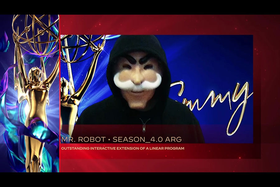 Mr. Robot accepts the Emmy for Outstanding Interactive Extension Of A Linear Program for Mr. Robot on Night Five of the Creative Arts Emmys.