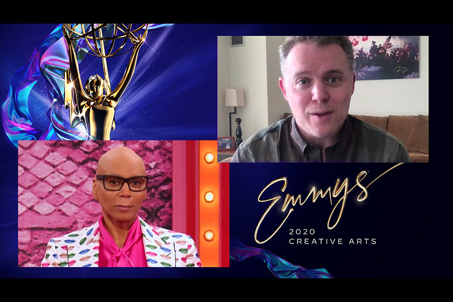 RuPaul presents the Emmy for Outstanding Documentary Or Nonfiction Series to Jason Hehir for The Last Dance on Night Five of the Creative Arts Emmys. 