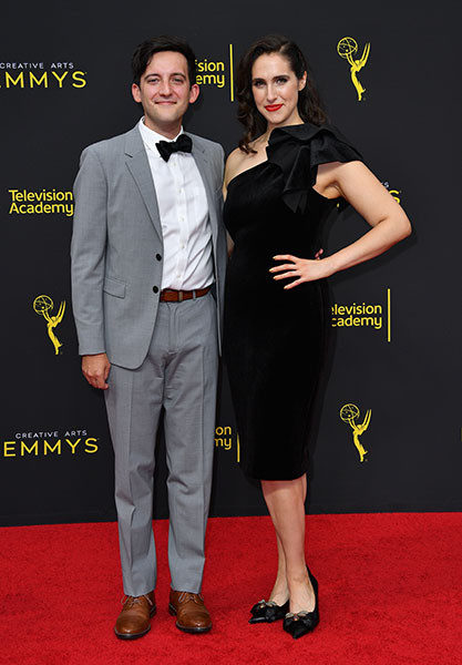 Joseph Carnegie and Megan Amram on the Red Carpet at the 2019 Creative Arts Emmy Awards.