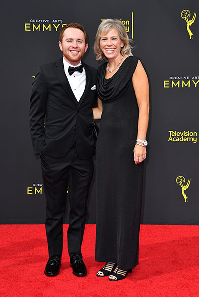 Brian Hobert and Mary Hobert on the Red Carpet at the 2019 Creative Arts Emmys. 