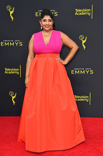 Punam Patel on the red carpet at the 2019 Creative Arts Emmys.