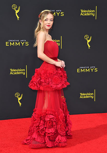 Sydney Sweeney on the red carpet at the 2019 Creative Arts Emmys.