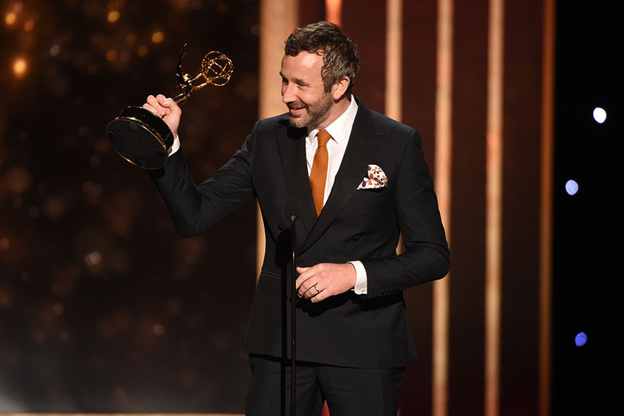 Chris O’Dowd accepts an award at the 2019 Creative Arts Emmy Awards.