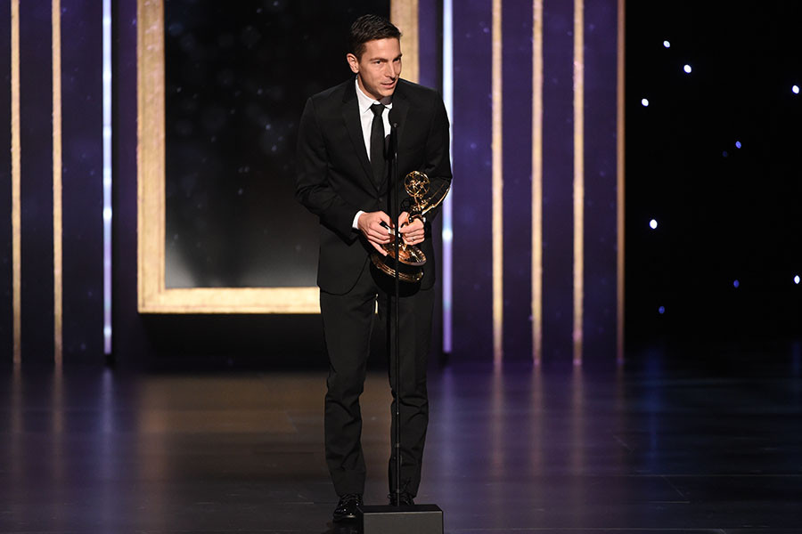 Chris Teague accepts his award at the 2019 Creative Arts Emmys.