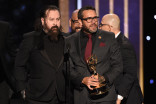 Glenn Hetrick and James Mackinnon accept their award at the 2019 Creative Arts Emmys.