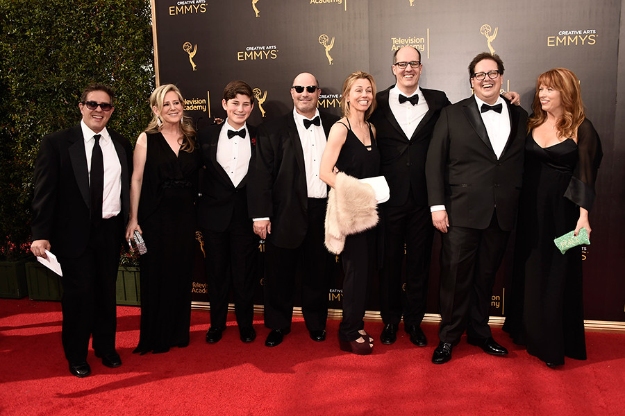 Steve Armogida and team on the red carpet at the 2016 Creative Arts Emmys.