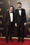Ron Moore and Jon Gary Steele on the red carpet at the 2016 Creative Arts Emmys.
