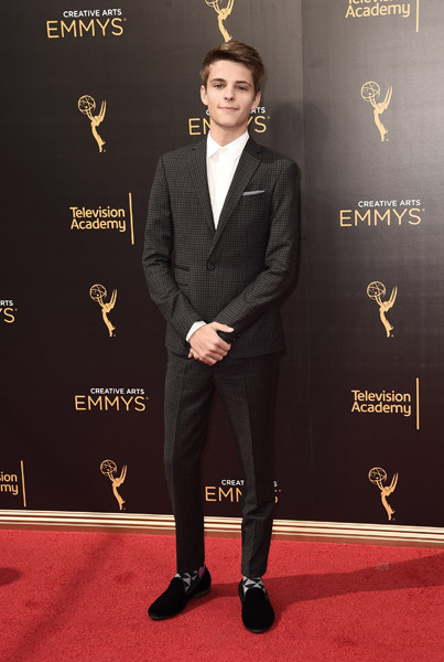 Corey Fogelmanis on the red carpet at the 2016 Creative Arts Emmys.