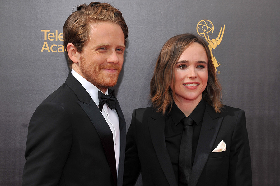 Ian Daniel and Ellen Page on the red carpet at the 2016 Creative Arts Emmys.