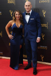 Josh Wingate, right, and guest on the red carpet at the 2016 Creative Arts Emmys.
