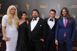 The cast of Gay of Thrones on the red carpet at the 2016 Creative Arts Emmys.