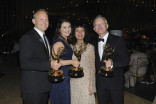 Tom Hough-Jones, Elizabeth White, and Michael Gunston at the 2017 Creative Arts Emmys. 